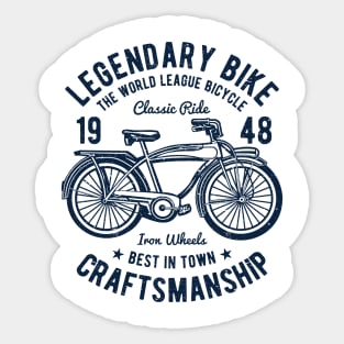 Legendary Bike Craftsmanship Classic Ride Iron Wheels Bicycle Sticker